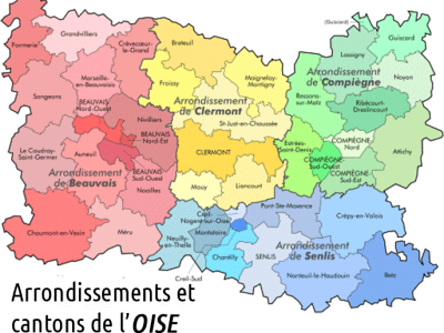 carte arrondissements et cantons de l'oise façade du beauvaisis